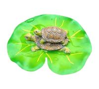 Floating Lily Pad Turtle Pond Decor - Set Of 2 Resin Tortoise Statues | Waterproof Garden Water Feature Ornaments | Vibrant Green Floating Sculptures For Pond, Pool & Fish Tank