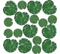 Floating Lily Pads Plastic Pond Ornaments, 18Pcs Artificial Lotus Leaves,Plastic Foam Water Lily Pads Foliage Pond Decor for Koi Fish Pool Patio Aquarium