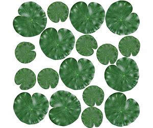 Floating Lily Pads Plastic Pond Ornaments, 18Pcs Artificial Lotus Leaves,Plastic Foam Water Lily Pads Foliage Pond Decor for Koi Fish Pool Patio Aquarium