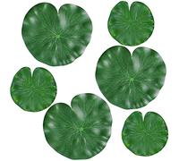 Floating Lily Pads Plastic Pond Ornaments, 6Pcs Artificial Lotus Leaves,Plastic Foam Water Lily Pads Foliage Pond Decor for Koi Fish Pool Patio Aquarium