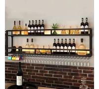 Floating Liquor Shelf, Wall-Mounted Bar Cabinet for Home, Kitchen, Cafe & Pub - Stylish Display Rack for Wine, Spirits & Decor
