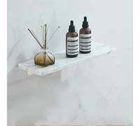 Floating Marble Copper Shower Shelf WallMounted for Bathom and Kitchen Spice Bottle Holder with Handle Elegant White 40 cm Storage Solution