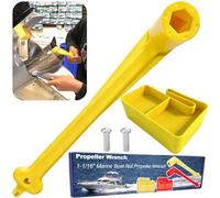 Floating Marine Boat Prop 1-1/16" Polymer Propeller Wrench & Prop Stop Propeller Stop Fit Mercury/Mercruiser/OMC,for All Outboard & Stern Drive Applications,Light-Weight, Rustproof Plastic,Yellow