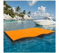 Floating Mat, Water Trampoline for Adults,3-Layer Floating Water Mat Tear-Resistant XPE Foam Mat for Lake Beach Ocean Pool,Orange,4.5m x 0.9m x 3.3cm