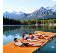 Floating Mats, XPE Foam Water Mat,Suitable Floating Lily Pad for Water Recreation on Pool, Beach, Ocean, Lake,Orange,550x130x 3.3cm