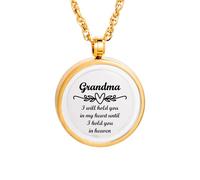 Floating Memory Locket Urn Necklace - Stainless Steel Ashes Pendant - Heartfelt Keepsake for Grandma, Cremation Jewelry with Glass Compartment for Loved Ones' Ashes