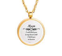 Floating Memory Locket Urn Necklace - Stainless Steel Ashes Pendant - Heartfelt Keepsake for Mum, Cremation Jewelry with Glass Compartment for Loved Ones' Ashes