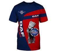 FLOATING Men's Casual T-Shirt DAF Short Sleeve Summer Crew Neck Contrast Color Tees Shirts Sport Tops-Red||L
