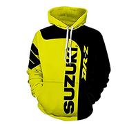 FLOATING Men's Hoodie Printed Pullover Tops SU.ZU.KI Long Sleeve Fashion Hoodies for Work Outdoor Sport, Unisex Tops Hoodie Sweatshirt-Black||XL