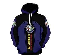 FLOATING Men's Hoodies Alfa Ro-meo Zip Up Long Sleeve Long Sleeve Fashion Printed Work Hoodies for Men Uk-Black||3XL