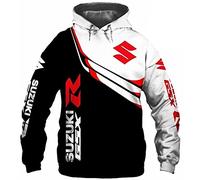 FLOATING Mens Hoody SU.ZU.KI Long Sleeve Printing Hoodies, Pullover, Stylish Lightweight Men Hoodies with Pockets-Black||3XL