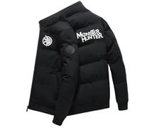 FLOATING Mens Puffer Jackets Monst-er Hunt-er, Transitional Down Jacket, Down Jacket for Hiking Travel, cold(Black,M)
