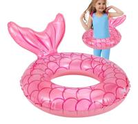 Floating Mermaid Pool Raft - Inflatable PVC Swim Trainer Ring, Cute Water Play Aid | Perfect for Pools Beaches Puddles Indoor Outdoor Swimming Learning Summer Activity