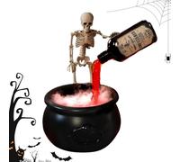 Floating Mist Potion Set - Witches Cauldron With Fog Maker | Halloween Cauldron Potion Decoration For Kitchen Garden Table, Indoor Mantel Centrepiece For Party Room Decor, Festive Prop For Fro