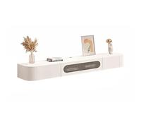 Floating Mobile TV Stand with Drawers and Flip-Top Door Wall-Mounted Entertainment Center for Living Room Bedroom and Office Storage Solutions