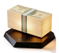 Floating Money Banknote Lamp, 360° Rotating Magnetic Levitation with 3-Color LED Ambient Light, Unique Desk Gadget for Game Room, Office Decor, Great for Tech Lovers
