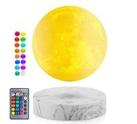 Floating Moon Lamp - Levitating Moon Lamp Has 16 Colors LED Lighting Modes Spinning 3D Printing Moon Light Magnetic Levitation Night Lights Unique Gifts for Christmas, Room Decor