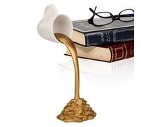 Floating Mug, Floating Coffee Mug | Pour the Floating Gold Coin Cup Ornament, Resin Splash Table Sculpture, Funny Aesthetic Decoration for Coffee Lovers