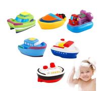 Floating Nautical Vessels - 6pcs Stackable Play Craft, Colorful Navy Fleet, Smooth Edge Safety Design | Interactive Sailing Gear To Support Early Sensory Development Kindergarten Preschool Fun