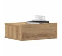 Floating nightstand Artisan oak 40x32x15 cm Engineered wood wall-mounted compact