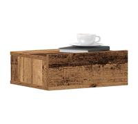 Floating Nightstand Old Wood 40x32x15cm Engineered Wood Wall-Mounted Shelf Slim.
