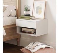 Floating Nightstand Set - Modern Wall Mounted Side Tables with Cabinet Storage for Bedroom, Living Room, or Dorm