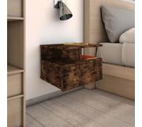 (Brown, 1) vidaXL Floating Nightstand Wall Bedside Cabinet Hanging Shelf Engineered Wood