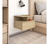 Floating Nightstand Smoked Oak 40x31x27cm Engineered Wood Wall-Mounted Drawer1pc