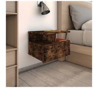 Floating Nightstand Smoked Oak 40x31x28cm Engineered Wood Wall-mounted Drawer UK