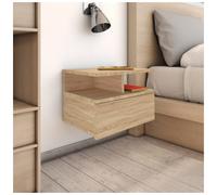 Floating Nightstand Sonoma Oak 40x31x28cm Engineered Wood Wall-Mounted Drawer UK