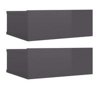 Floating Nightstand Wall-Mounted Black Oak 40x32x15cm Engineered Wood Shelf Unit