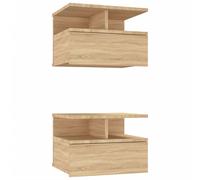 Floating Nightstand Wall Bedside Cabinet Hanging Shelf Engineered Wood vidaXL