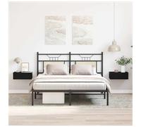 Floating Nightstand Wall-Mounted Black Oak 40x32x15cm Engineered Wood Shelf Unit