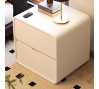 Floating Nightstand with Secret Compartment - Sturdy Steel e - Solid Wood Night Table - 1cm Raised Top - Modern White Design - 35CM Width for Bedroom Storage