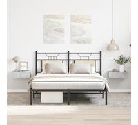 Floating Nightstands 2pc Wall-Mounted Concrete Grey 40x30x15cm Engineered Wood