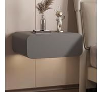 Floating Nightstands - Modern Wall-Mounted Solid Wood Night Table with 1 Drawer, Slim Design for Small Spaces, Dark Gray (L15.7in/40cm) - Stylish Bedroom Storage Solution