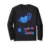 Floating On Cloud Cardio Heart Peace Design Long Sleeve T-Shirt