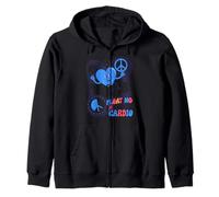 Floating On Cloud Cardio Heart Peace Design Zip Hoodie