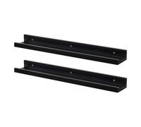 Floating Picture Ledge Wall Shelves - 57cm - Pack of 2 Harbour Housewares Black One Size