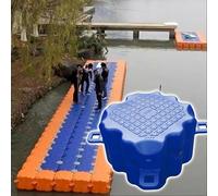 Floating Pier for Lake Fishing Portable Heavy Duty Fishing Platform Kit High Load-Bearing Capacity Modular Plastic Pontoon DIY Large Floating Dock for Yachts Boats,Blue,L