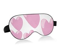 Floating Pink Love Hearts Sleep Eye Mask, Sleeping Mask & Blindfold with Elastic Headband Soft Comfort Eyeshade Sleep Cover for Travel Yoga Nap