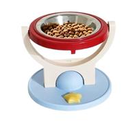 Floating Planet Pet Bowl - Wall/Floor Mount | Height-Adjustable, Ceramic | Anti-Spill Suction Base, Neck Protection, Robot Vacuum Compatible, Anti- Material, for Cats & Small Dogs