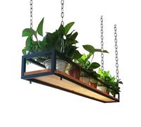 Floating Plant Shelves - Ceiling Storage Rack for Flower Pots Metal Kitchen Bar Shelf Decorative Storage for Books and Plants Hanging Planter