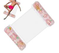 Floating Pool - 120cm Long Glitter Floating Bed | Inflatable Sparkling, Comfortable Recliner Chair with Headrest for Beach, Lake, River, Swimming,