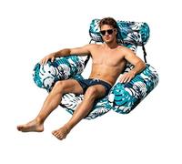 Floating Pool Chair, Foldable Reclining Seat with Backrest, Pool Floats with Maple Leaf Pattern for Adults, for Adults for Swimming and Sunbathing in Summer on the River Lake Pond and on