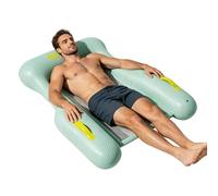 Floating Pool Chair | Folding Mesh Base Raft Mat - Three-sided Support Anti-tipping Inflatable Bed Pool - for Youth Child Adult Women Swimming Tanning Water Game River Party Summer Beach Lake Pond
