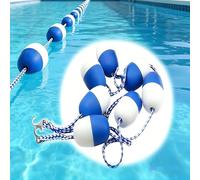 Floating Pool Divider with Hooks, Heavy Duty Safety Rope Float Line for Shallow End Depth Separation, Waterproof Swimming Pool Divider