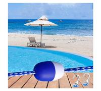 Floating Pool Lane Divider Rope with 2 Hooks - Blue & White, 1m Length, Safety Buoy Floats for Pool Area Division, Ideal for Swim Training & Competitions