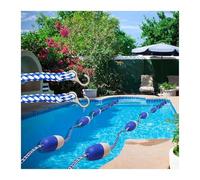 Floating Pool Safety Divider with Bi-Tone Buoys & Hooks, 10ft Swim Lane Line Rope for Clear Demarcation, Ideal for Pools, Swim Training, and Safety Use