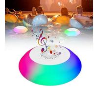 Floating Pool Speakers with Colorful Lights,2-in-1 RGB Floating Pool Lights with Bluetooth PoolSpeaker,Wireless Bluetooth,Built-in Mic,IP68 Waterproof,360° Hi-Fi Sound for Outdoor Use and Hot Tubs
